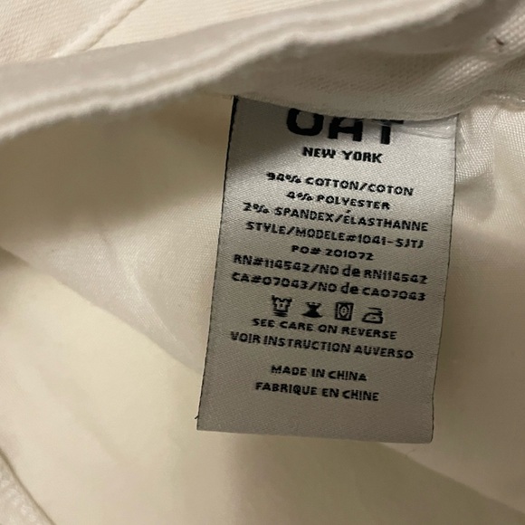 OAT NEW YORK-Womens Sz 12/31 ivory Natural High Rise Wide Leg Raw Hem Denim - Picture 4 of 4